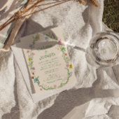 Retro Hand Drawn farbenfrohe Blumenzeremonie Einladung