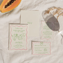 Retro Hand Drawn farbenfrohe Funky Moderne Hochzei