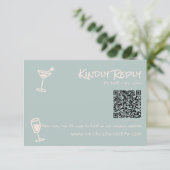 Retro Hand Drawn farbenfrohe Funky QR Code Wedding RSVP Karte (Stehend Vorderseite)