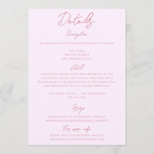 Retro Hand Drawn Floral Garden All In One Wedding Einladung (Rückseite)