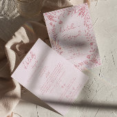 Retro Hand Drawn Floral Garden All In One Wedding Einladung