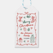 Retro  Hand Drawn Friendsmas Christmas Party Geschenkanhänger (Vorderseite)