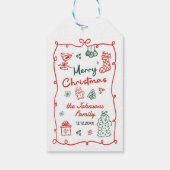 Retro  Hand Drawn Friendsmas Christmas Party Geschenkanhänger (Rückseite)