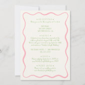 Retro Hand Drawn Funky Modern in einer Hochzeit Einladung (Rückseite)