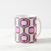 Retro Hand Drawn Geometric Square Pattern Minimal Kaffeetasse (VorderseiteRechts)