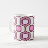 Retro Hand Drawn Geometric Square Pattern Minimal Kaffeetasse (Vorderseite Links)