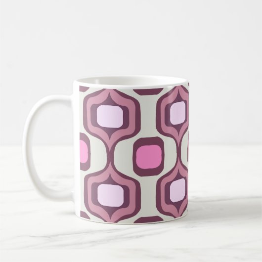 Retro Hand Drawn Geometric Square Pattern Minimal Kaffeetasse (Links)