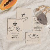 Retro Hand Drawn geschrieben Cupid Quirky Hochzeit Einladung