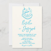 Retro Hand Drawn geschrieben Kuchen fett einzigart Einladung (Vorderseite)