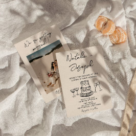 Retro Hand Drawn geschrieben Kuchen Quirky Foto Ho Einladung