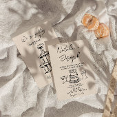 Retro Hand Drawn geschrieben Kuchen Quirky kühne H Einladung