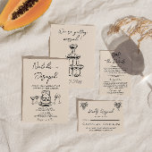 Retro Hand Drawn geschrieben Kuchen Quirky kühne H Einladung