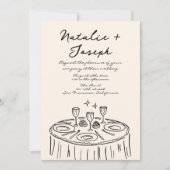 Retro Hand Drawn geschrieben Quirky alles in einer Einladung (Vorderseite)