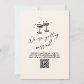 Retro Hand Drawn geschrieben Quirky QR Code Hochze Einladung (Rückseite)