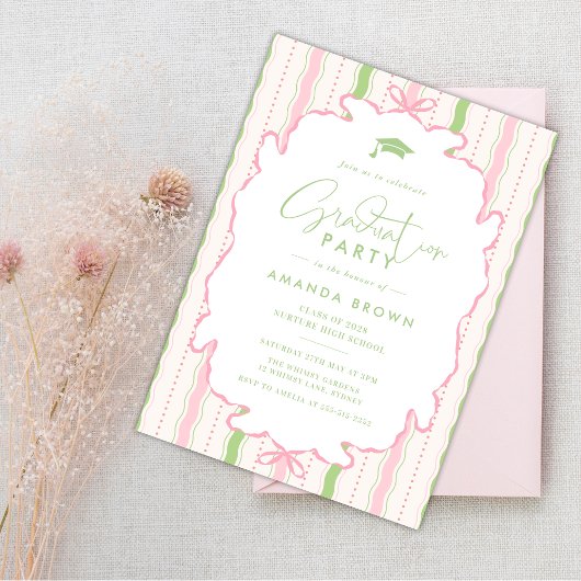 Retro Hand Drawn Grad Party 2026 Einladung