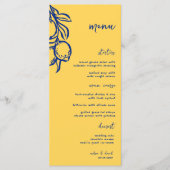 Retro Hand Drawn Handwritten Blue Italian Wedding Menükarte (Vorderseite)