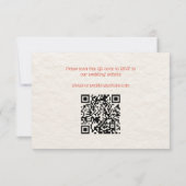 Retro Hand Drawn Orange Wedding Website QR Code RSVP Karte (Rückseite)
