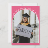 Retro Hand Drawn Pink Doodle Photo Graduation Einladung (Rückseite)