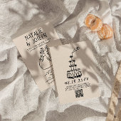 Retro Hand Drawn Quirky Einzigartiger QR Code Hoch Einladung