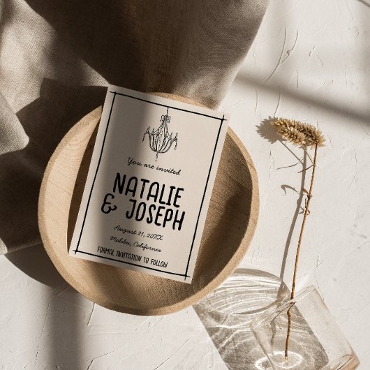 Retro Hand Drawn Quirky Einzigartiges Foto Boho We Save The Date