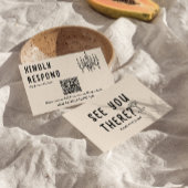 Retro Hand Drawn Quirky Modern QR Code Hochzeit RSVP Karte