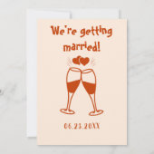 Retro Hand Drawn Red Cake Moderne Hochzeit Einladung (Rückseite)