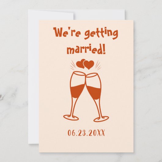 Retro Hand Drawn Red Cake Moderne Hochzeit Einladung (Rückseite)