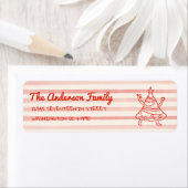 Retro Hand Drawn Red Funny Christmas Tree Address (Insitu)