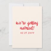 Retro Hand Drawn Red Quirky Cake Modern Wedding I Einladung (Rückseite)