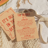 Retro Hand Drawn Red Quirky Einzigartige Hochzeitd Begleitkarte