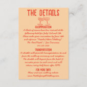 Retro Hand Drawn Red Quirky Einzigartige Hochzeitd Begleitkarte (Vorderseite)