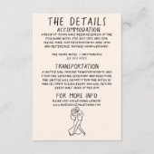 Retro Hand Drawn Sketchy Quirky Wedding Details Begleitkarte (Vorderseite)