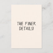 Retro Hand Drawn Sketchy Quirky Wedding Details Begleitkarte (Rückseite)