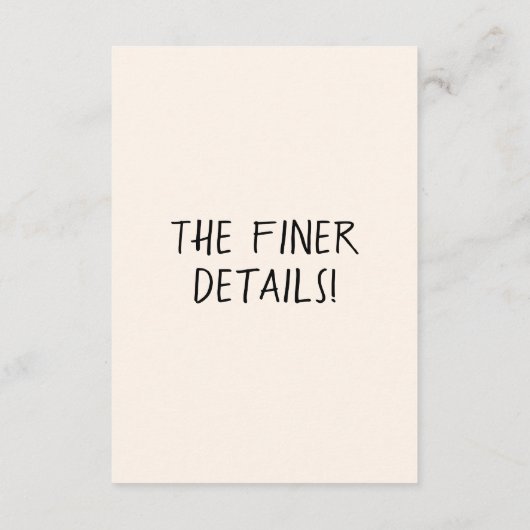 Retro Hand Drawn Sketchy Quirky Wedding Details Begleitkarte (Rückseite)