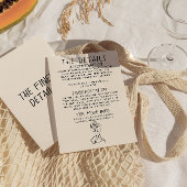 Retro Hand Drawn Sketchy Quirky Wedding Details Begleitkarte