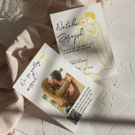 Retro Hand Drawn Summer QR Code Photo Wedding Einladung