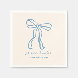 Retro Hand Drawn Wedding Napkins Serviette