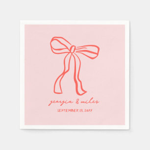 Retro Hand Drawn Wedding Napkins Serviette