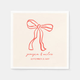 Retro Hand Drawn Wedding Napkins Serviette