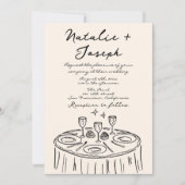 Retro Hand Drawn Writn Fun Quirky Foto Hochzeit Einladung (Vorderseite)