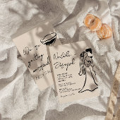 Retro Hand Drawn Written Couple Quirky Wedding Einladung