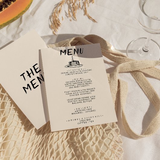 Retro Hand geschrieben Gezeichnet Kuchen Quirky kü Menükarte