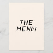 Retro Hand geschrieben Gezeichnet Kuchen Quirky kü Menükarte (Rückseite)