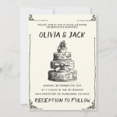 Retro Hand geschrieben Gezeichnet Kuchen Quirky Ra Einladung (Vorderseite)