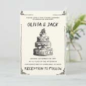 Retro Hand geschrieben Gezeichnet Kuchen Quirky Ra Einladung (Stehend Vorderseite)