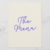 Retro Hand Gezeichnet Blue Whimsical Wedding Menükarte (Rückseite)