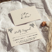 Retro Hand Gezeichnet Bold Quirky Wedding RSVP Karte