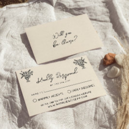 Retro Hand Gezeichnet Bold Quirky Wedding RSVP Karte