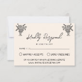 Retro Hand Gezeichnet Bold Quirky Wedding RSVP Karte (Vorderseite)