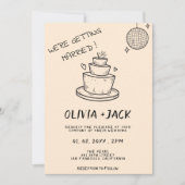 Retro Hand Gezeichnet Cake Scribble Wedding Einladung (Vorderseite)